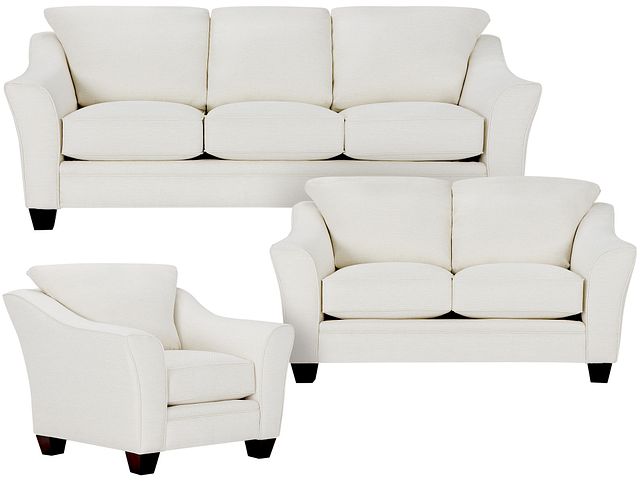 Avery White Fabric Living Room (0)