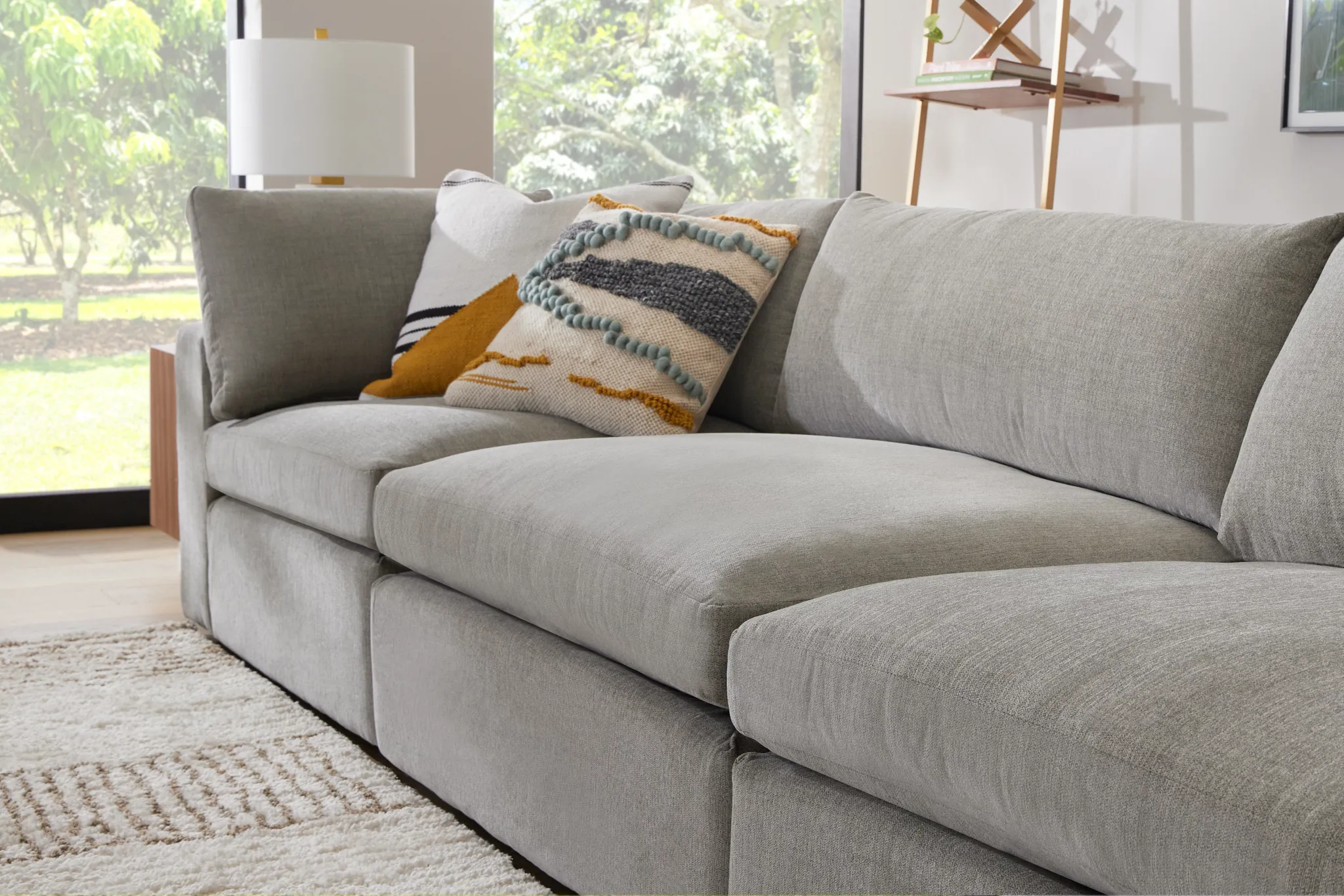 Destin Maguire Gray Fabric 6-piece Pit Sectional