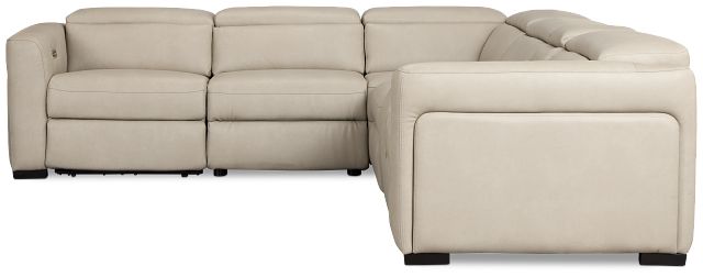 Melody Light Gray Micro Medium Triple Power 2-arm Sectional