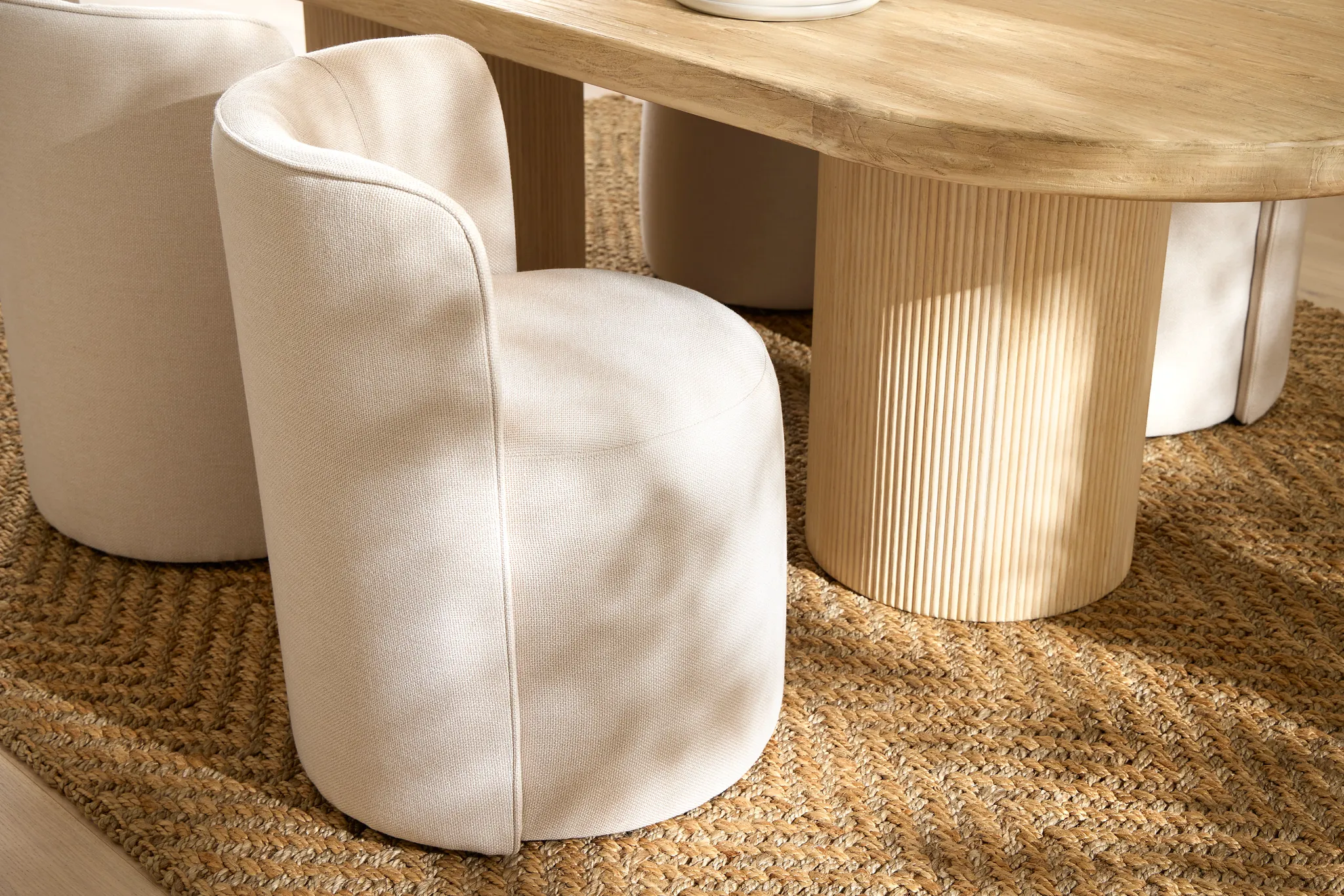 Ryan Light Beige Castored Upholstered Side Chair