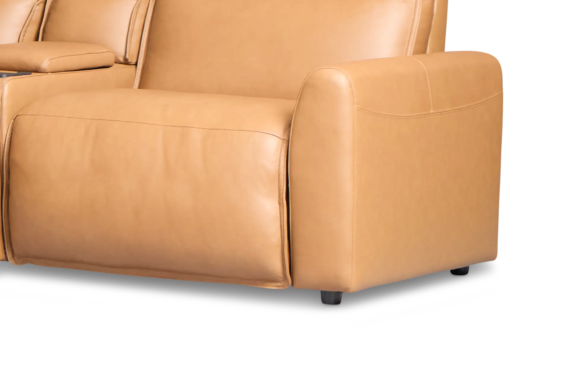 Edison Medium Brown Leather/Vinyl Large Dual Power Reclining Two-arm Sectional Edison Medium Brown Leather/Vinyl Large Dual Power Reclining Two-arm Sectional