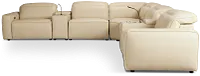 Tidal Beige Lthr/vinyl Large Triple Power Reclining Two-arm Sectional