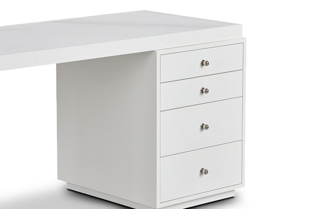 white marble desk with drawers