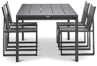Linear 87" Dk Gray Aluminum Table & 4 Sling Side Chairs
