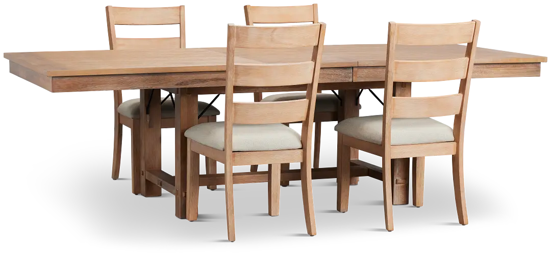 Park City Light Tone Rectangular Table & 4 Wood Chairs Park City Light Tone Rectangular Table & 4 Wood Chairs