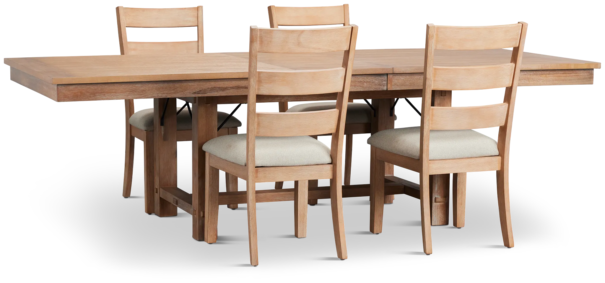 Park City Light Tone Rectangular Table & 4 Wood Chairs