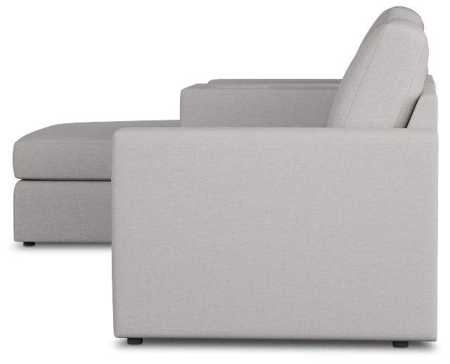 Citymod Light Gray Fabric Small Left Chaise Sectional With Storage Console