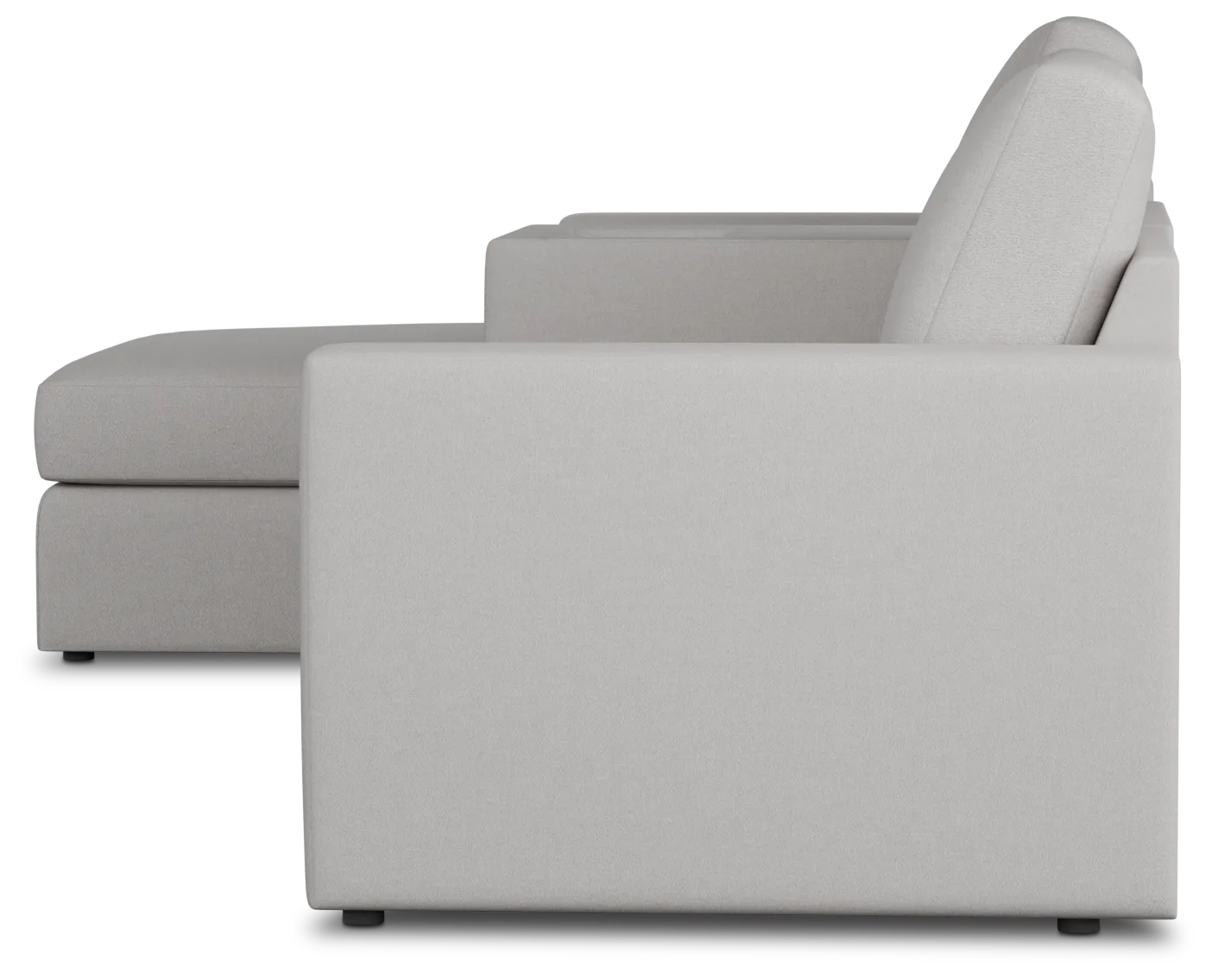 Citymod Light Gray Fabric Small Left Chaise Sectional With Storage Console