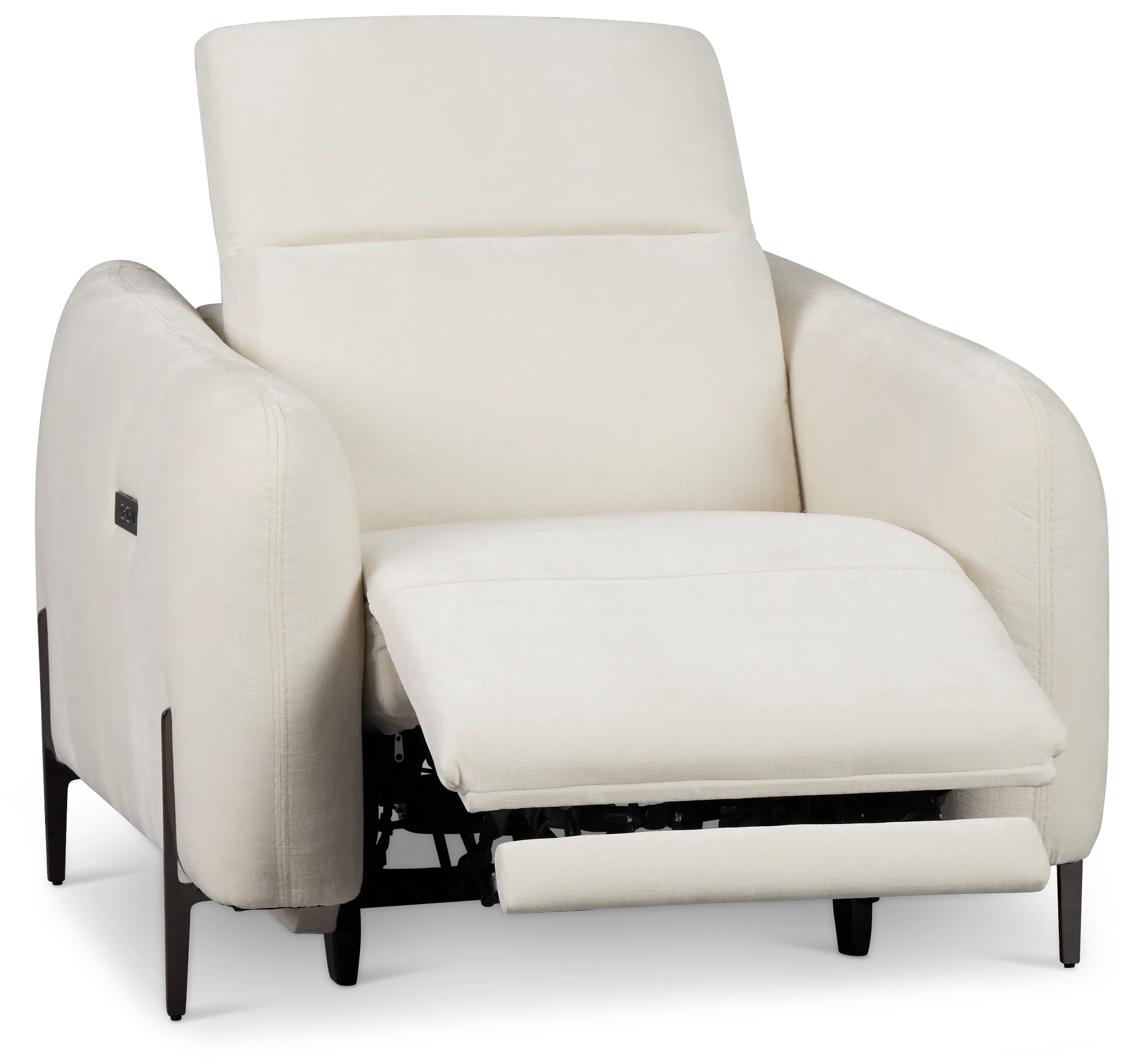 Zuri White Velvet Power Recliner With Power Headrest