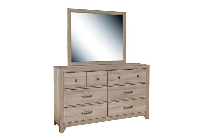 Rivercreek Gray Wood Dresser & Mirror