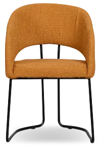 Merrick Dark Orange Round Upholstered Side Chair