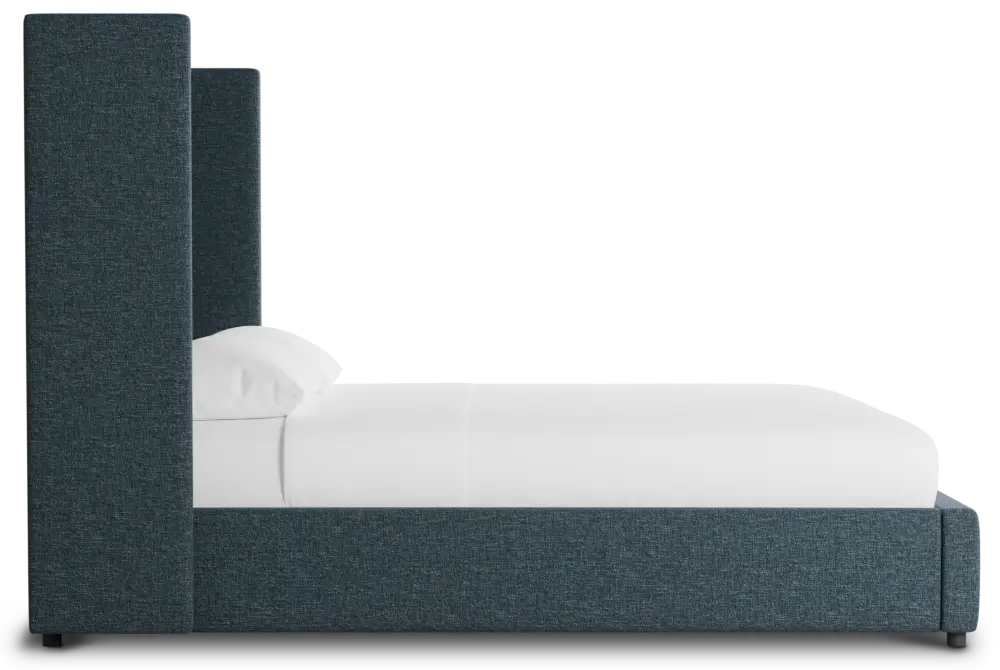 Captiva Elavation Dark Blue 60" Upholstered Shelter Bed Captiva Elavation Dark Blue 60" Upholstered Shelter Bed