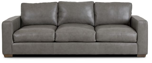 Dawkins Gray Leather Sofa