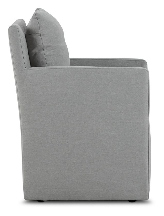 Auden Light Gray Castored Upholstered Arm Chair (2)