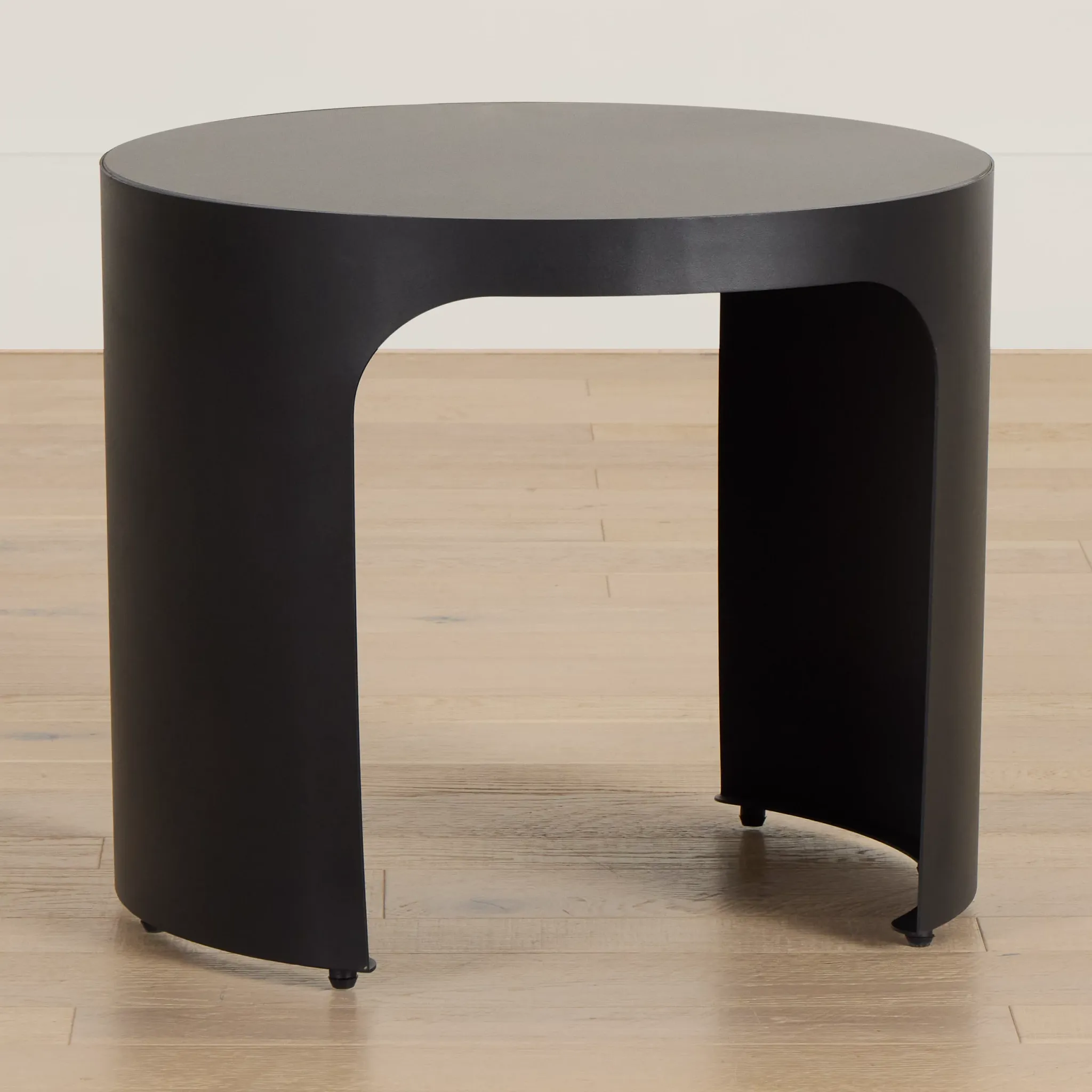 Abel Black Round End Table
