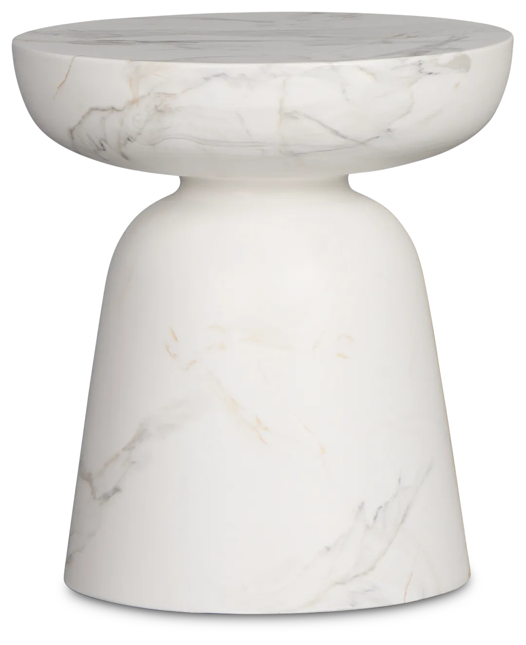 Merrick White Round End Table