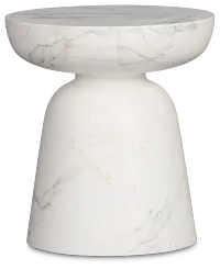 Merrick White Round End Table