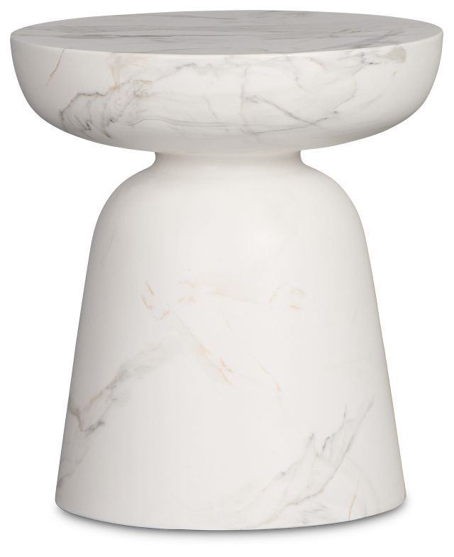 Merrick White Round End Table