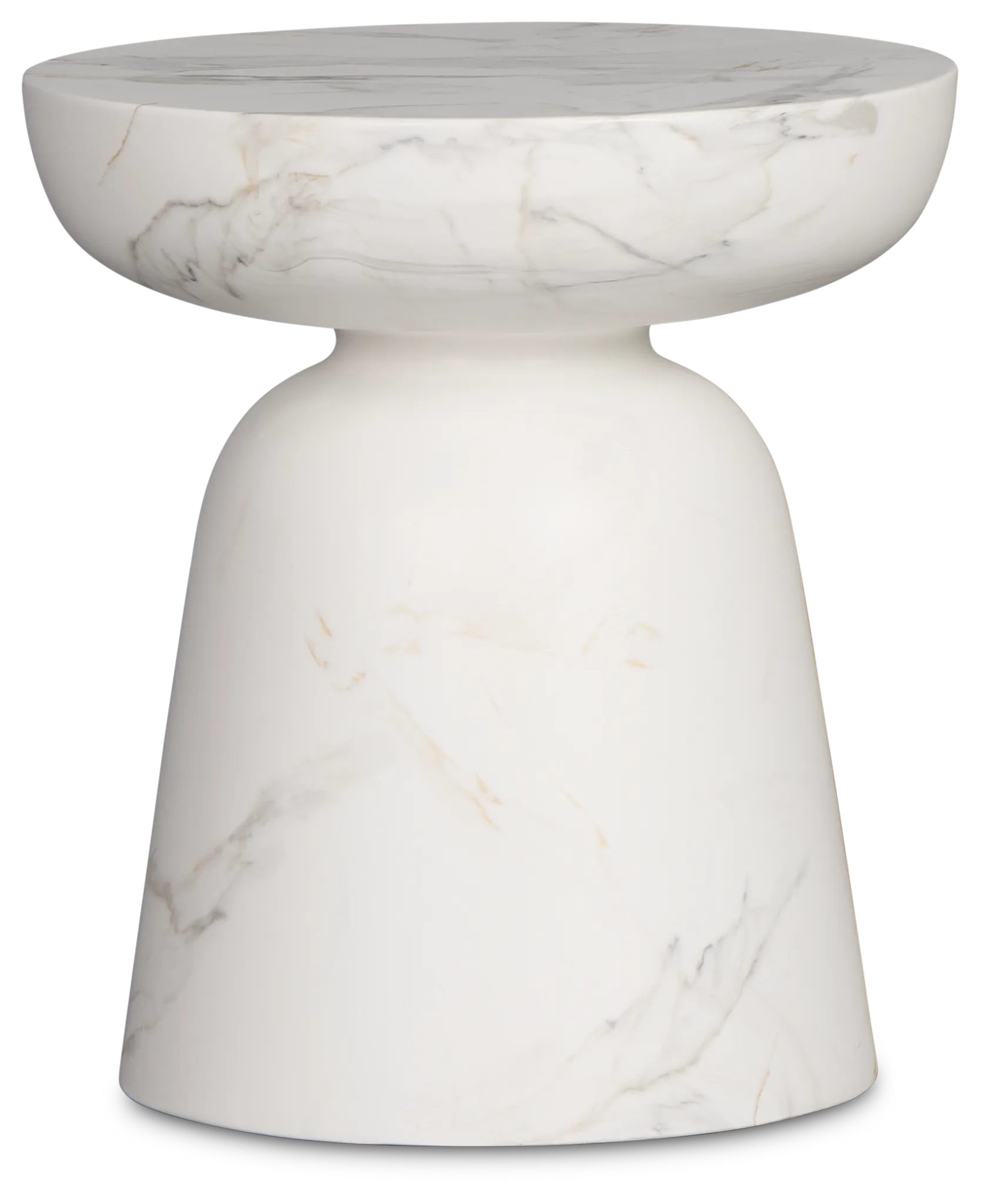 Merrick White Round End Table