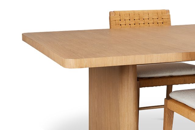 Malibu Light Tone Rect Table & 4 Woven Chairs