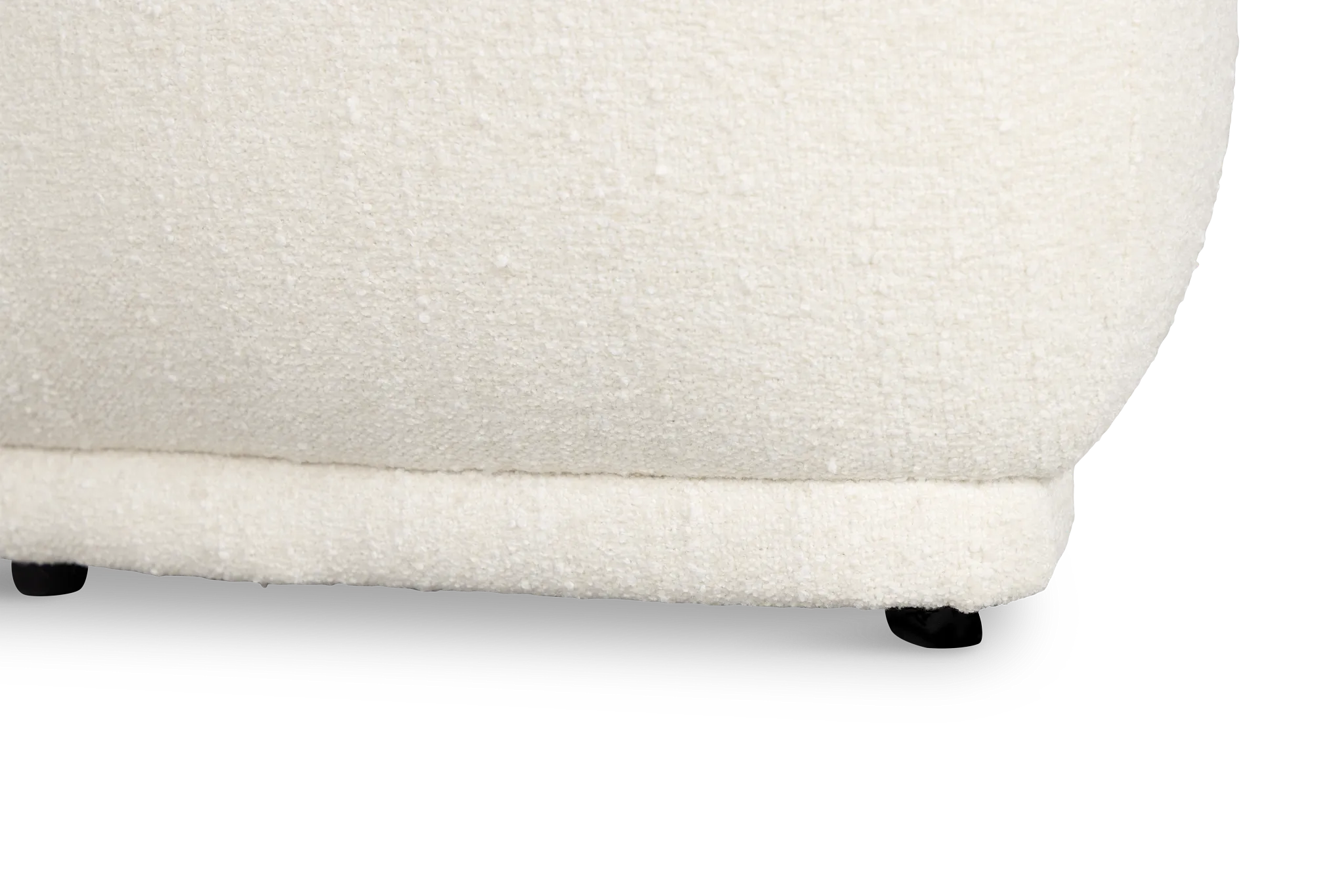 Jovi White Fabric Small Accent Ottoman