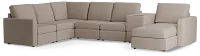 Citymod Beige Fabric Large Right Chaise Sectional With Media Console