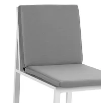 Linear White Dark Gray Aluminum Cushioned Chair