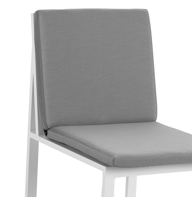 Linear White Dark Gray Aluminum Cushioned Chair