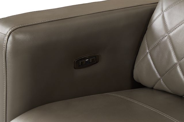 Ava Dark Gray Micro Large Triple Power Reclining Two-arm Sectional