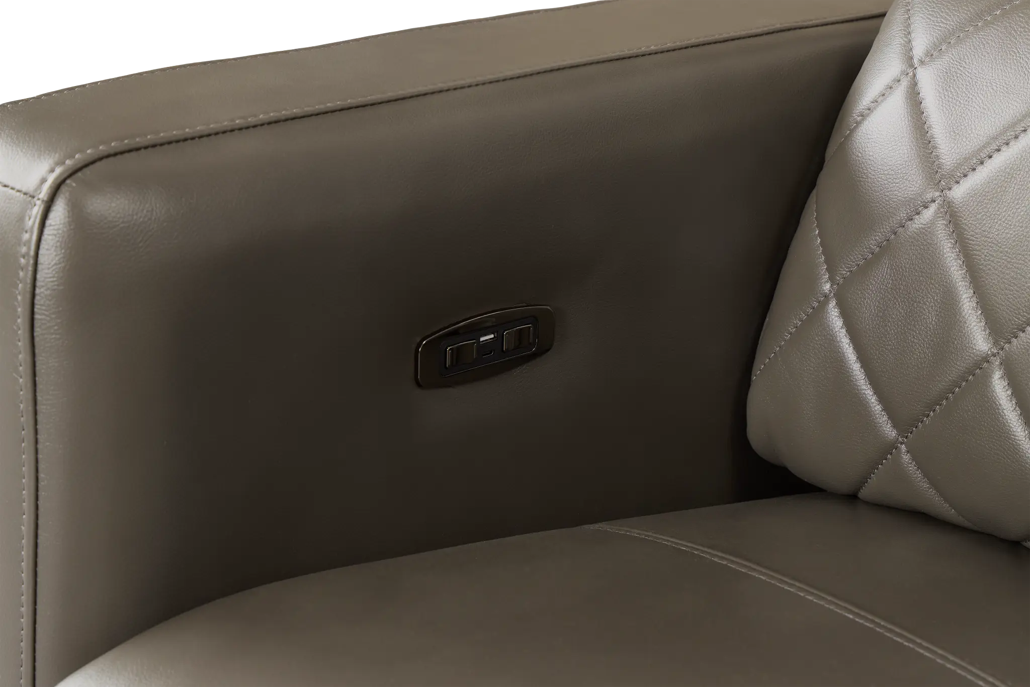 Ava Dark Gray Micro Large Triple Power Reclining Two-arm Sectional Ava Dark Gray Micro Large Triple Power Reclining Two-arm Sectional