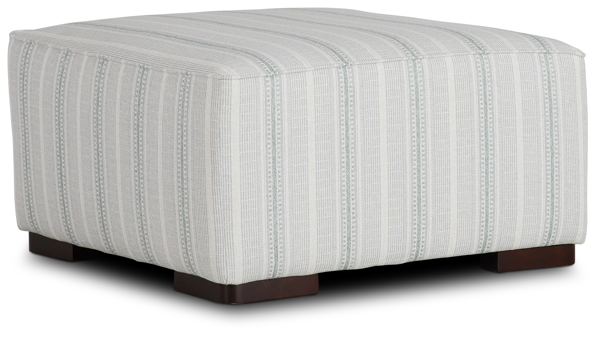 Farmhouse Green Fabric Cocktail Ottoman