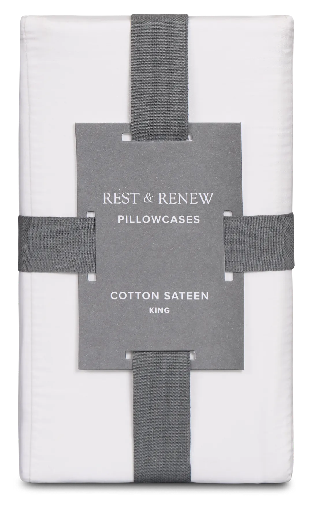 Rest & Renew Cotton Sateen White 300 Thread Set Of 2 Pillowcases