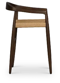 Santorini Dark Tone Curved 24" Woven Barstool