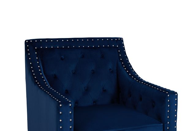 Tiffany Dark Blue Velvet Accent Chair