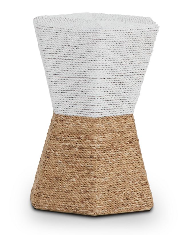 Shelby White Woven Accent Table (1)