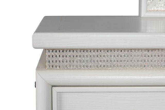 Alessandria White Lighted Dresser & Mirror