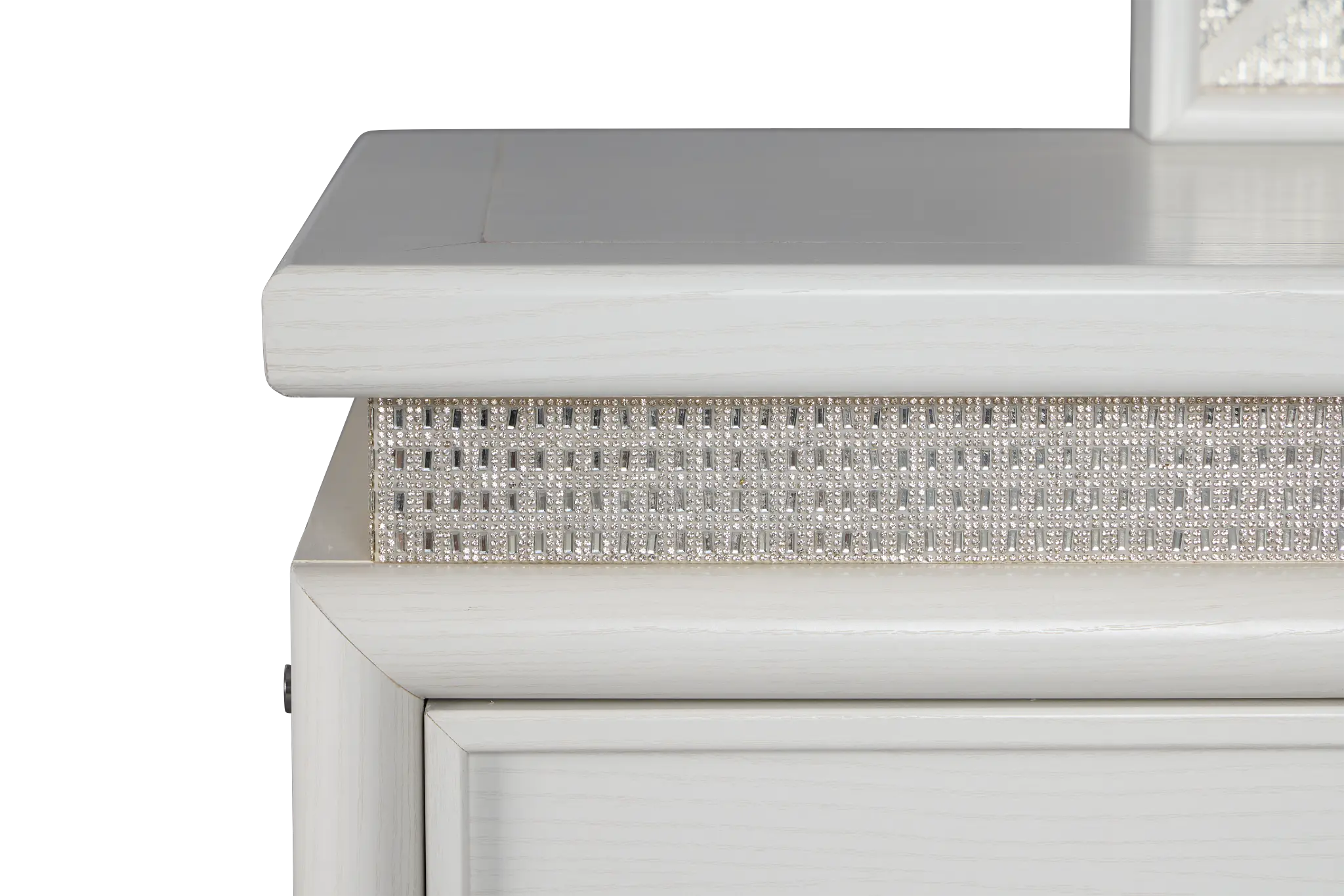 Alessandria White Lighted Dresser & Mirror Alessandria White Lighted Dresser & Mirror