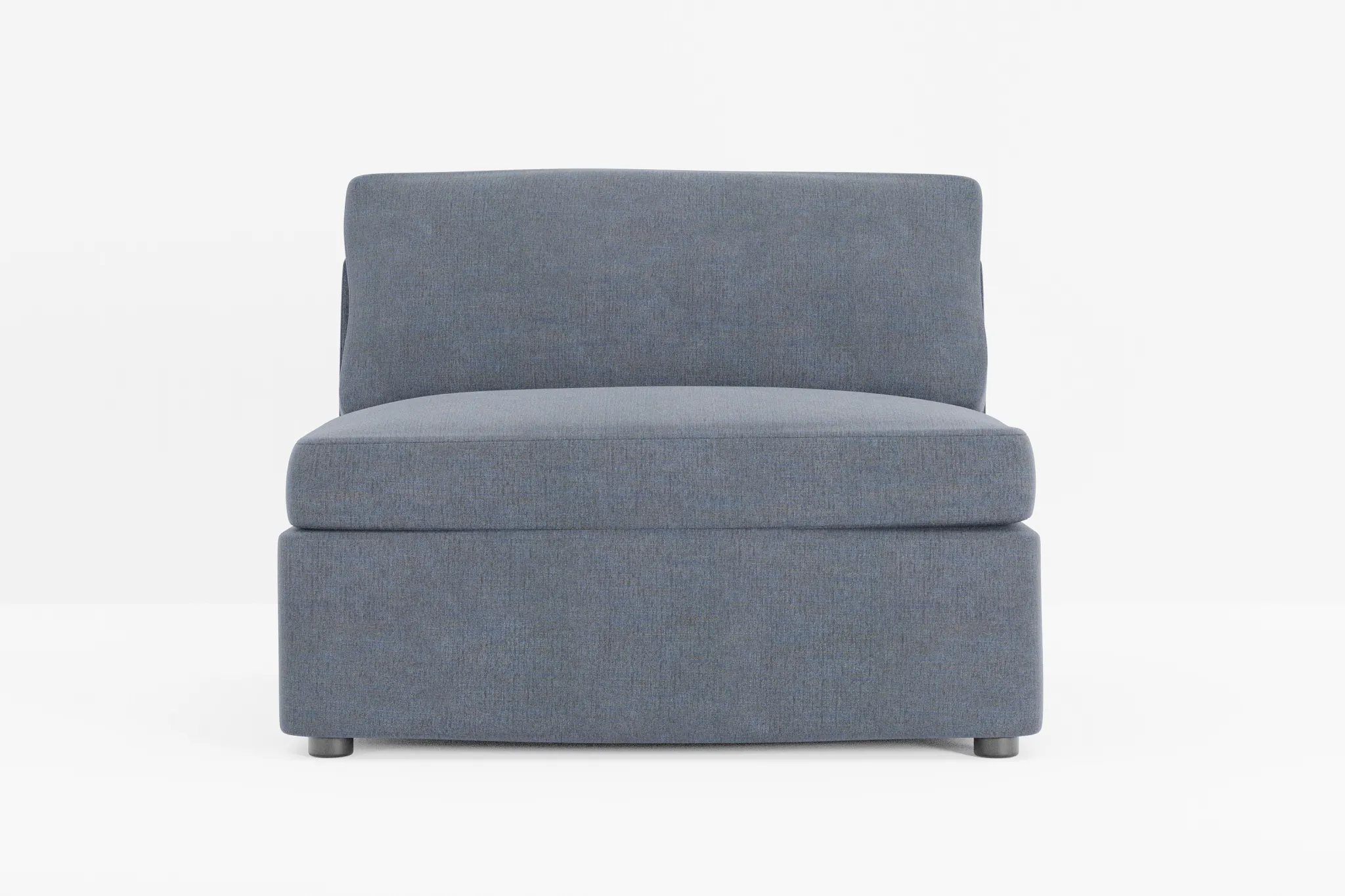 Destin Victory Dark Blue Fabric Armless Chair