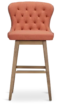 Seaside Light Pink Fabric 30" Swivel Barstool