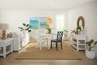 Edgartown White Round Table & Mixed Chairs