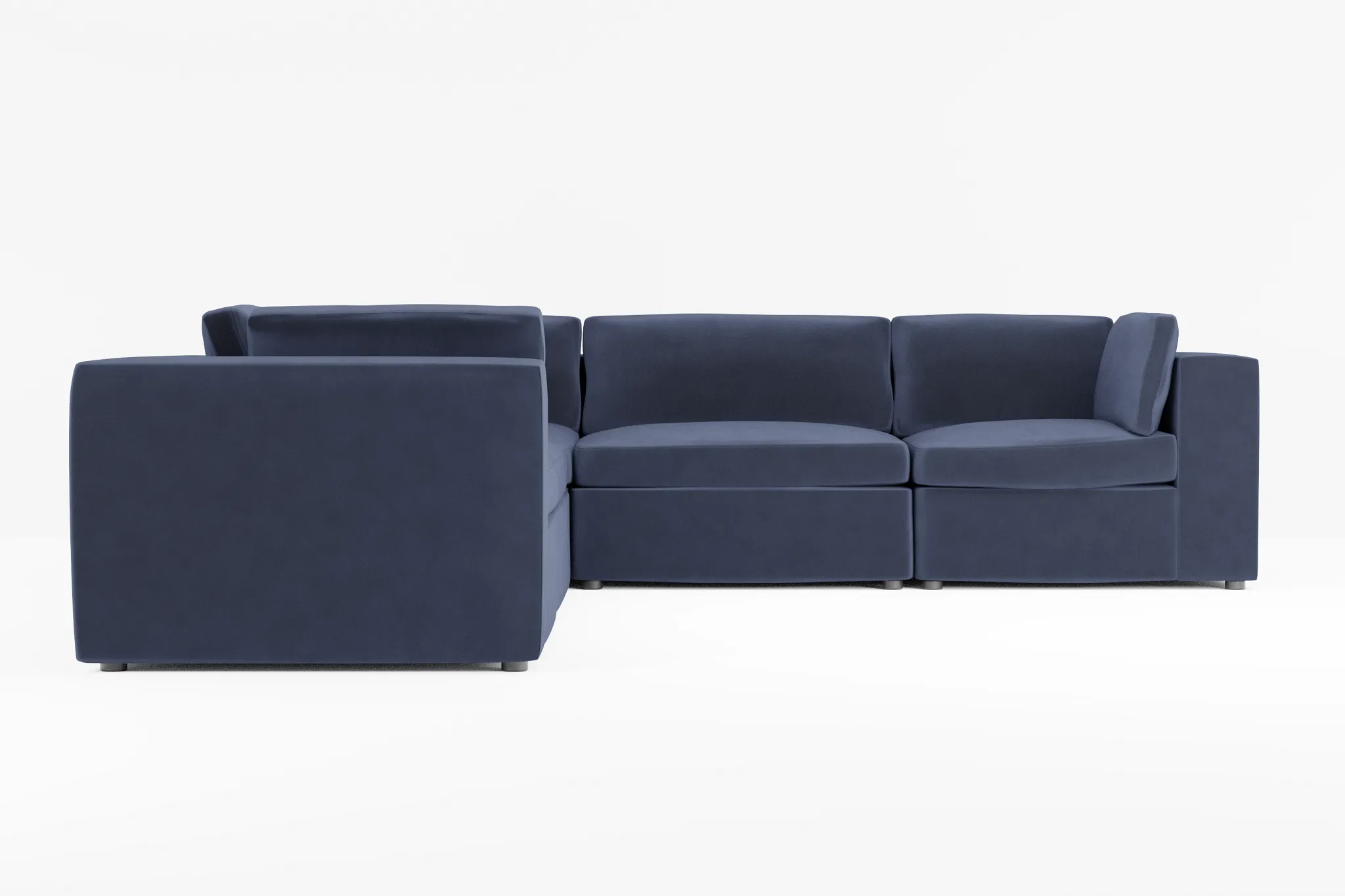 Destin Joya Dark Blue Velvet 5-piece Modular Sectional
