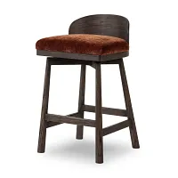 Clem Dark Orange Uph 24" Upholstered Barstool