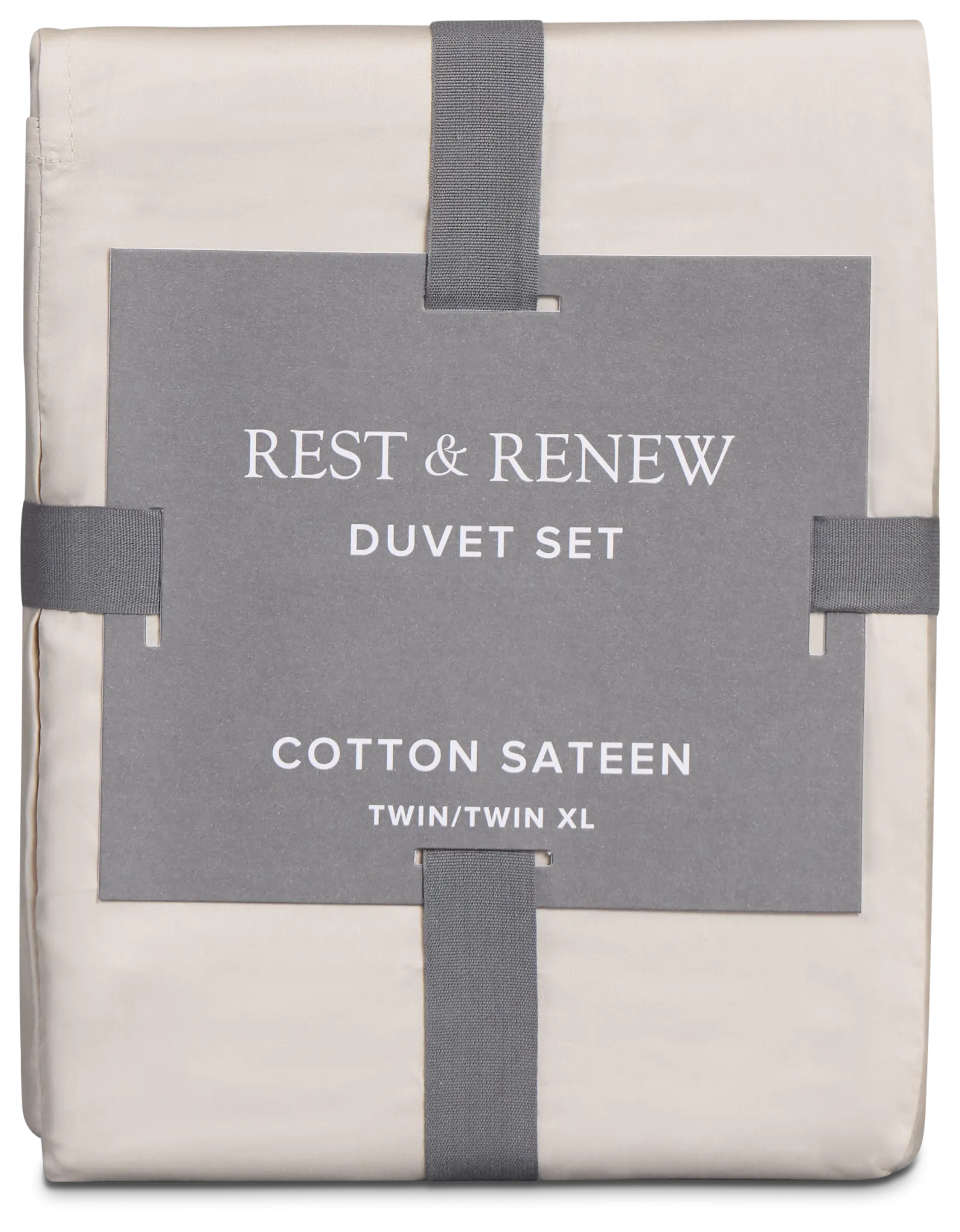 Rest & Renew Cotton Sateen Beige 300 Thread Duvet Set