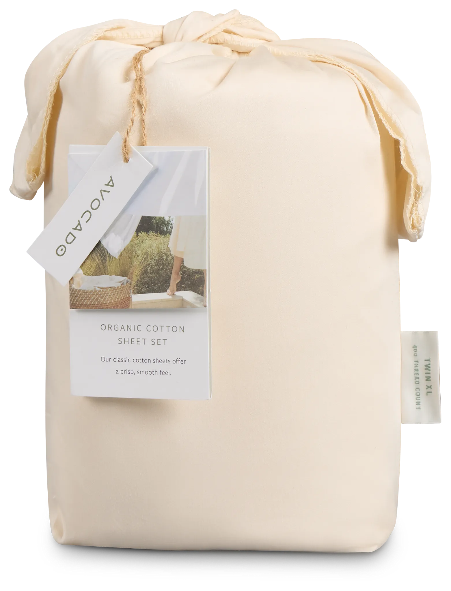 Avocado Organic Beige 400 Thread Sheets