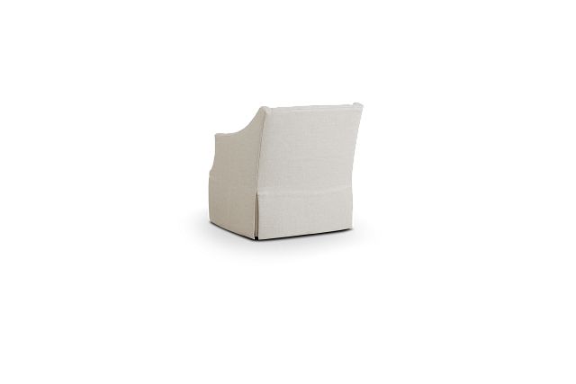 Clayton White Fabric Swivel Accent Chair