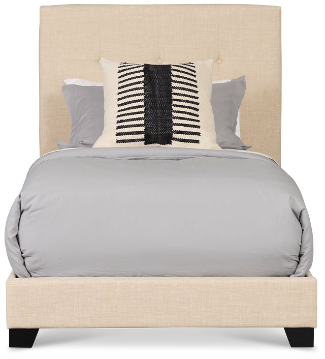 Flagler Beige Uph Panel Bed