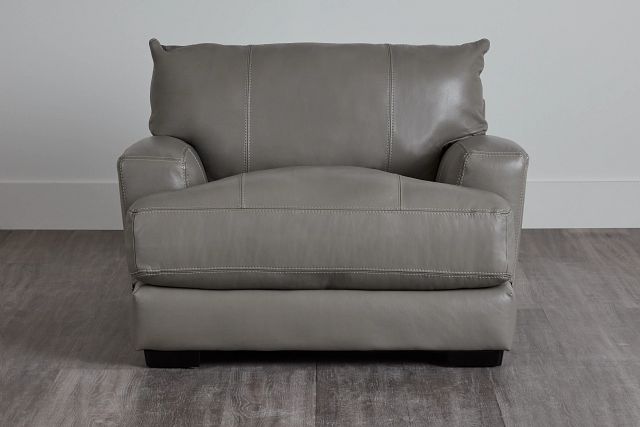 Dakota Light Gray Lthr Vinyl Chair Living Room Chairs City Furniture Dakota Light Gray Lthr Vinyl Chair, Light Grey Chair And A Half