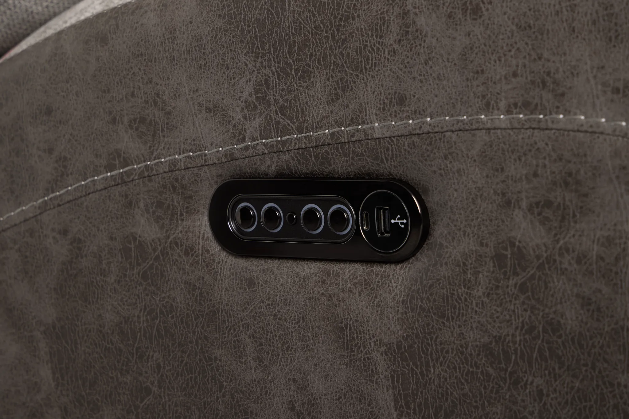 Travis Gray Fabric Power Reclining Sofa