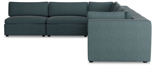 Destin Sutton Blue Fabric 6-piece Modular Sectional