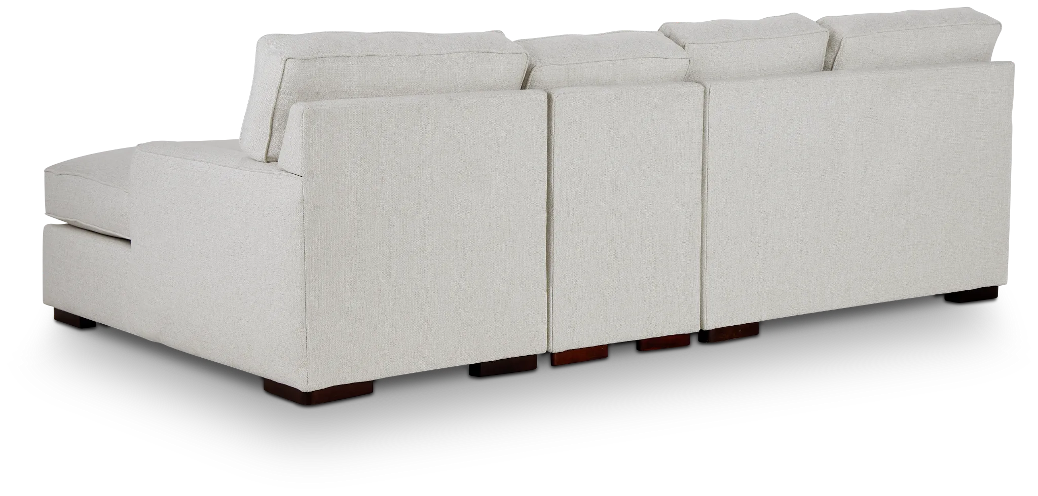 Austin White Fabric Small Right Chaise Sectional